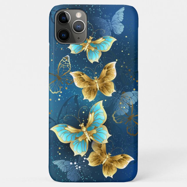 Funda De Case-Mate Para iPhone Mariposas doradas (Reverso)