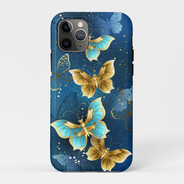 Funda De Case-Mate Para iPhone Mariposas doradas (Reverso)