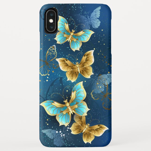 Funda De Case-Mate Para iPhone Mariposas doradas (Reverso)