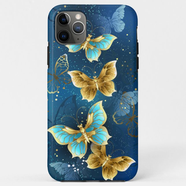 Funda De Case-Mate Para iPhone Mariposas doradas (Reverso)
