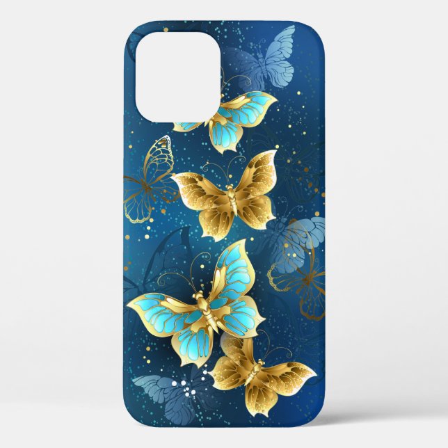 Funda De Case-Mate Para iPhone Mariposas doradas (Reverso )