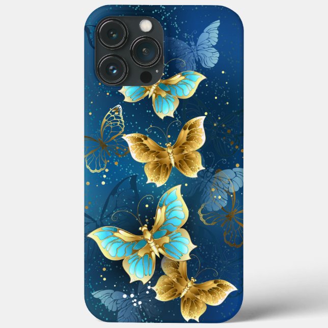 Funda De Case-Mate Para iPhone Mariposas doradas (Reverso )