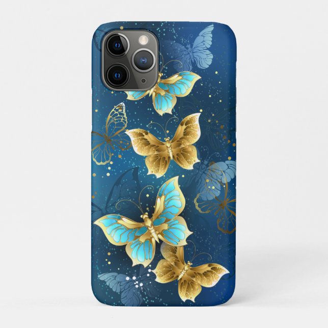 Funda De Case-Mate Para iPhone Mariposas doradas (Reverso)