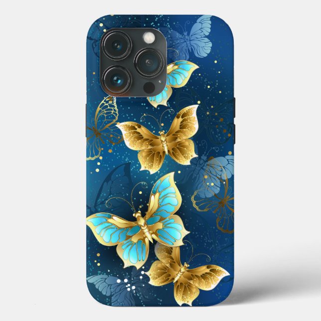 Funda De Case-Mate Para iPhone Mariposas doradas (Reverso )
