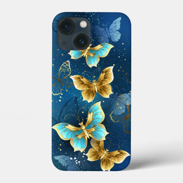 Funda De Case-Mate Para iPhone Mariposas doradas (Reverso )