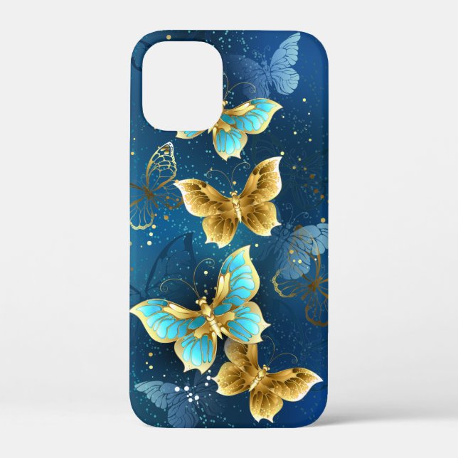 Funda De Case-Mate Para iPhone Mariposas doradas (Reverso )