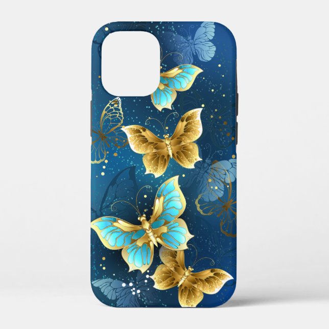Funda De Case-Mate Para iPhone Mariposas doradas (Reverso )