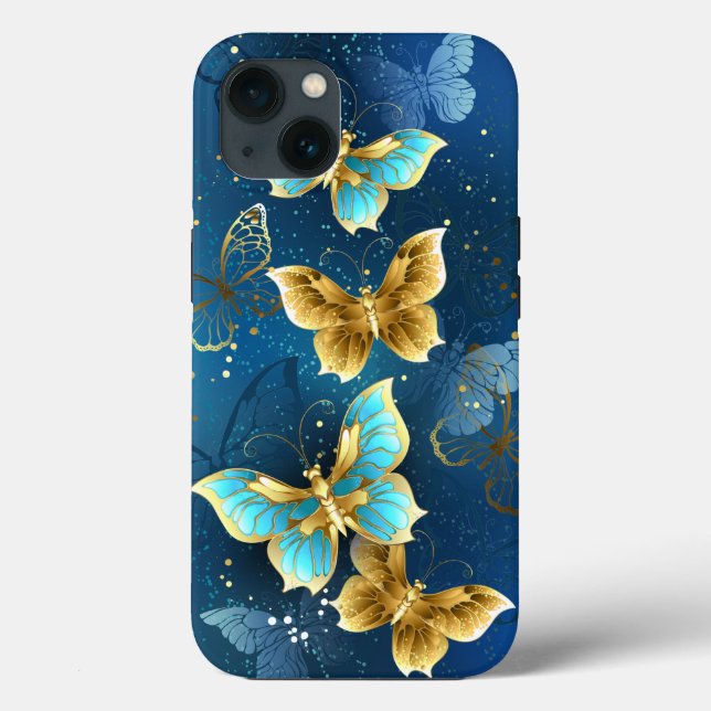 Funda De Case-Mate Para iPhone Mariposas doradas (Reverso )