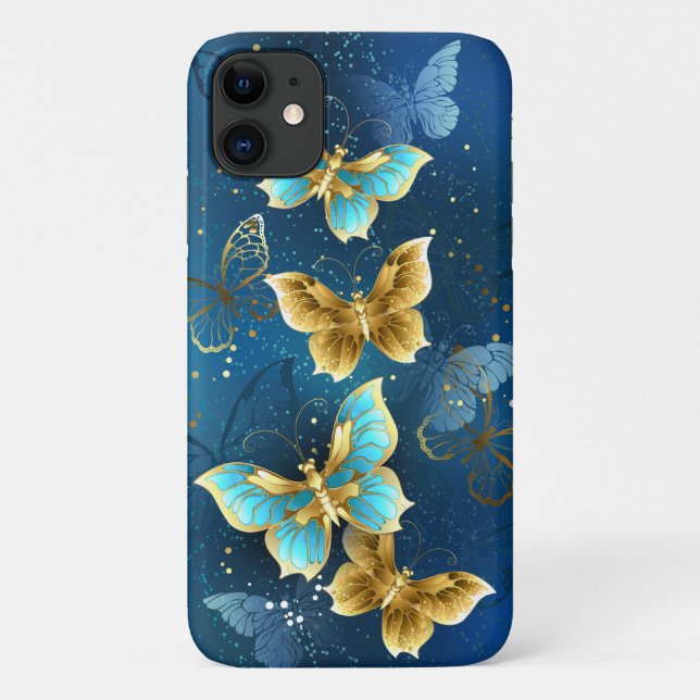 Funda De Case-Mate Para iPhone Mariposas doradas (Reverso)