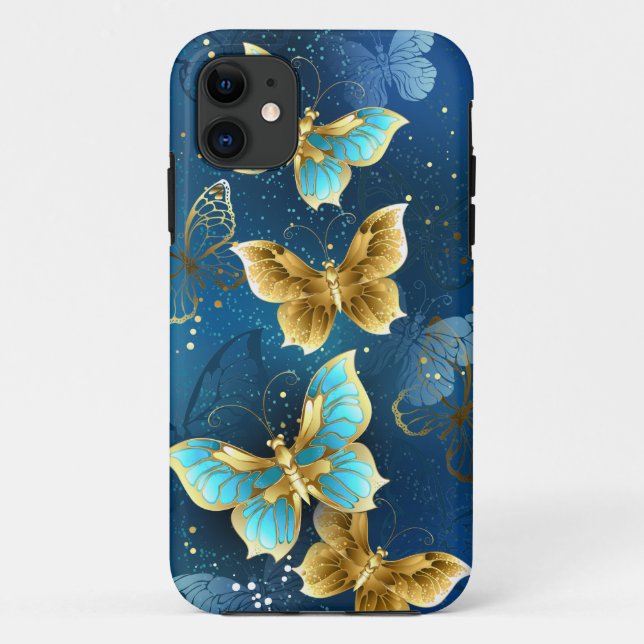 Funda De Case-Mate Para iPhone Mariposas doradas (Reverso)
