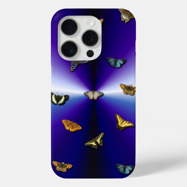 Funda De Case-Mate Para iPhone Mariposas en arco iris violeta (Reverso )