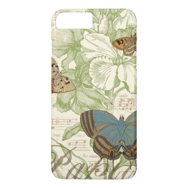Funda De Case-Mate Para iPhone Mariposas en la música de hojas con diseño floral (Reverso)