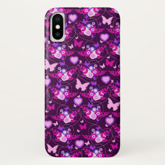 title_seo2 Mariposas florales y corazones estuche de iphone r