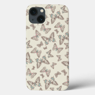 Funda Para iPhone 13 Mariposas marrón crema