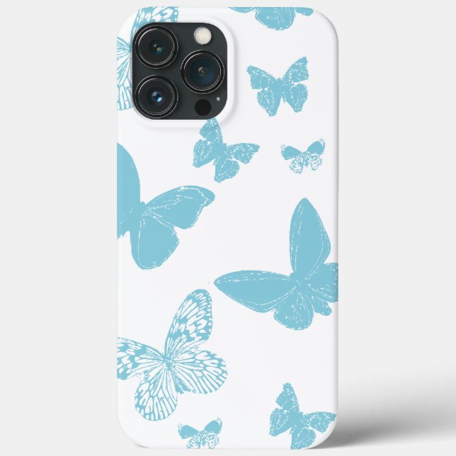 Funda De Case-Mate Para iPhone Mariposas monarca azul de luz blanca (Reverso )