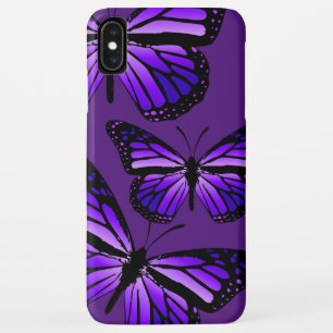 Funda Para iPhone XS Max Mariposas monarcas en morado