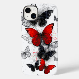 Funda Para iPhone 14 Plus De Case-Mate Mariposas Morpho voladoras negras y rojas