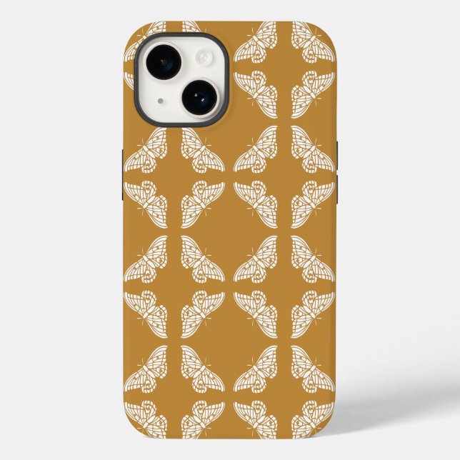 Funda De Case-Mate Para iPhone Mariposas naranjas y artesanías (Reverso )