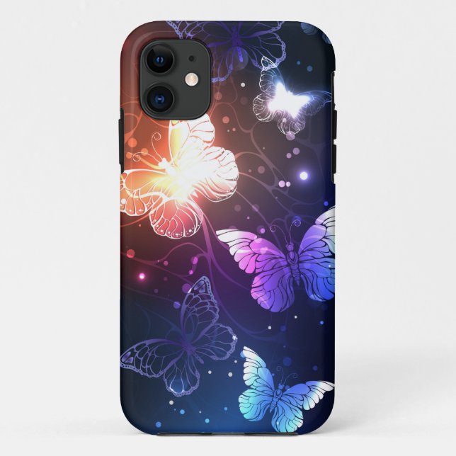 Funda De Case-Mate Para iPhone Mariposas nocturnas brillantes (Reverso)