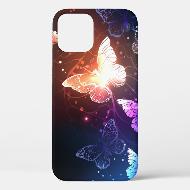 Funda De Case-Mate Para iPhone Mariposas nocturnas brillantes (Reverso )