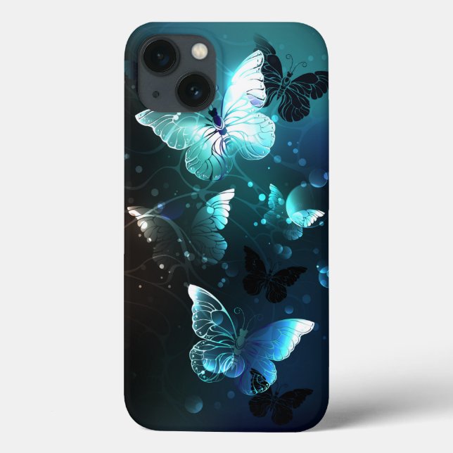 Funda De Case-Mate Para iPhone Mariposas nocturnas de menta (Reverso)