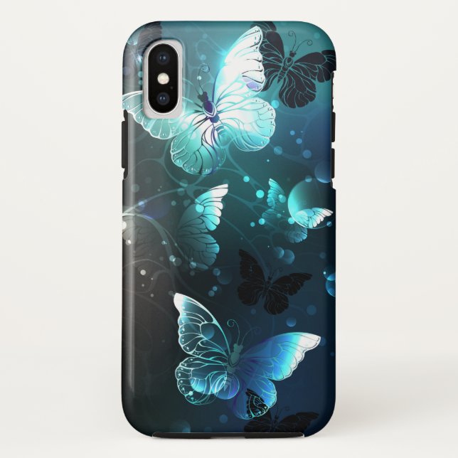 Funda De Case-Mate Para iPhone Mariposas nocturnas de menta (Reverso)