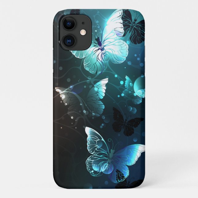 Funda De Case-Mate Para iPhone Mariposas nocturnas de menta (Reverso)