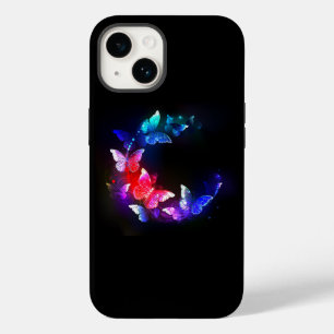 Funda Para iPhone 14 De Case-Mate Mariposas nocturnas de neón brillante sobre fondo