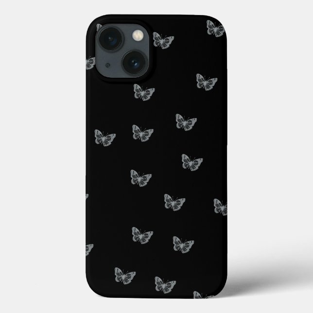 Funda De Case-Mate Para iPhone Mariposas plateadas (Reverso)