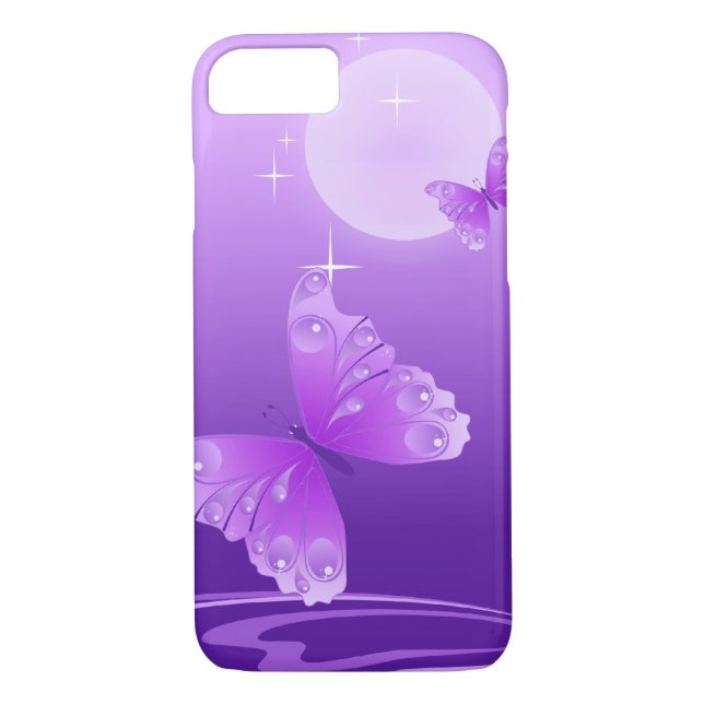 Funda De Case-Mate Para iPhone Mariposas púrpuras (Reverso)