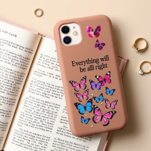 Funda Para iPhone 13 Mariposas púrpuras