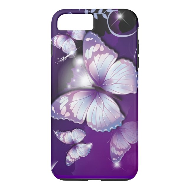 Funda De Case-Mate Para iPhone Mariposas púrpuras (Reverso)