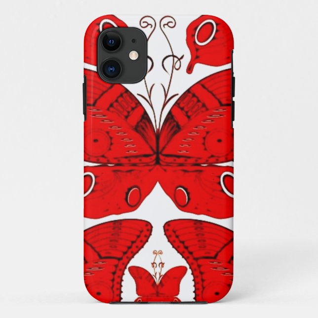 Funda De Case-Mate Para iPhone Mariposas rojas (Reverso)