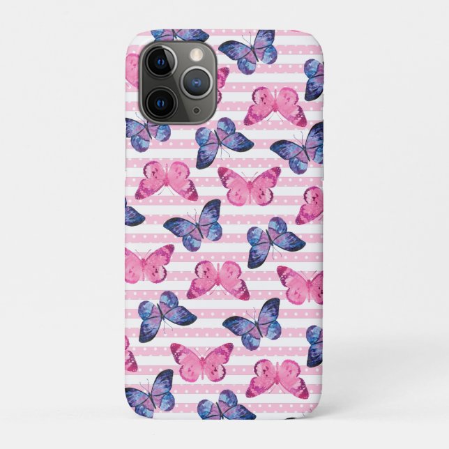 Funda De Case-Mate Para iPhone Mariposas rosadas (Reverso)