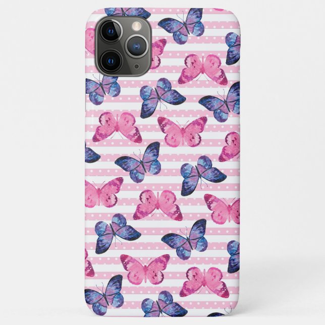 Funda De Case-Mate Para iPhone Mariposas rosadas (Reverso)