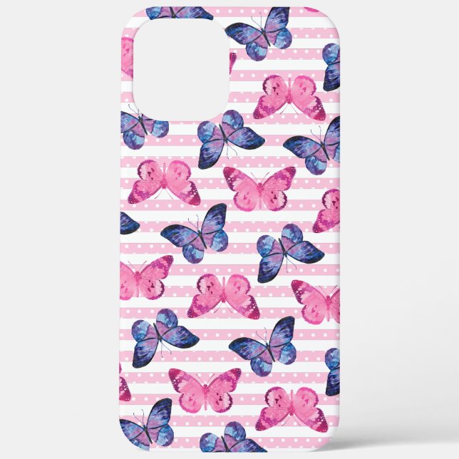Funda De Case-Mate Para iPhone Mariposas rosadas (Reverso )