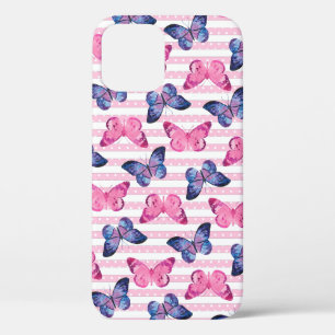 Funda Para iPhone 12 Pro Mariposas Rosadas Lindas