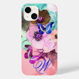 FUNDA PARA iPhone 14 DE Case-Mate MARIPOSAS, ROSAS TEAL ROSADAS Y FLORES ANEMONE