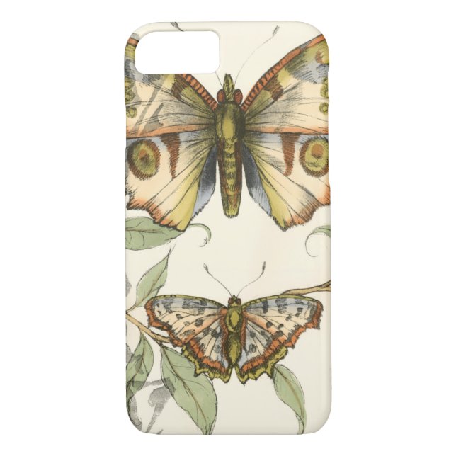 Funda De Case-Mate Para iPhone Mariposas tándem sobre hojas verdes (Reverso)