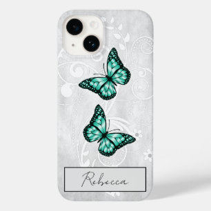 Funda Para iPhone 14 De Case-Mate Mariposas Verde azuladas brillantes