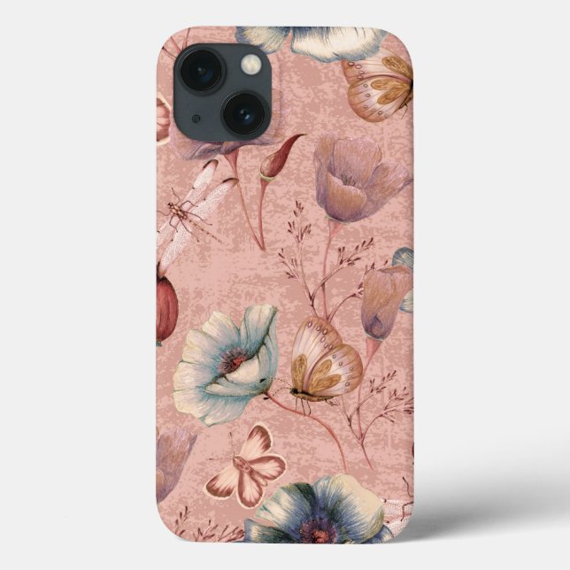 Funda De Case-Mate Para iPhone Mariposas y libélulas en cachorros (Reverso)