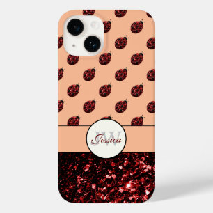 Funda Para iPhone 14 De Case-Mate Mariquita de color rojo oscuro brillo destellos me