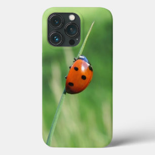 Funda Para iPhone 13 Pro Mariquita en una hoja de hierba