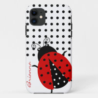 Mariquita personalizada del rojo del punto de