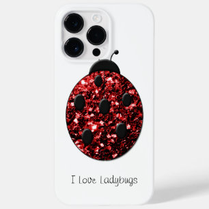 Funda Para iPhone 14 Pro Max De Case-Mate Mariquita rojo oscuro purpurina falsa brilla Tu te