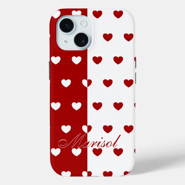 Funda De Case-Mate Para iPhone Marisol - Plantilla de nombre personalizado, rojo  (Reverso )