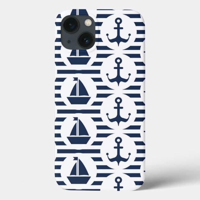 Funda De Case-Mate Para iPhone Marítimo en modelo azul (Reverso)