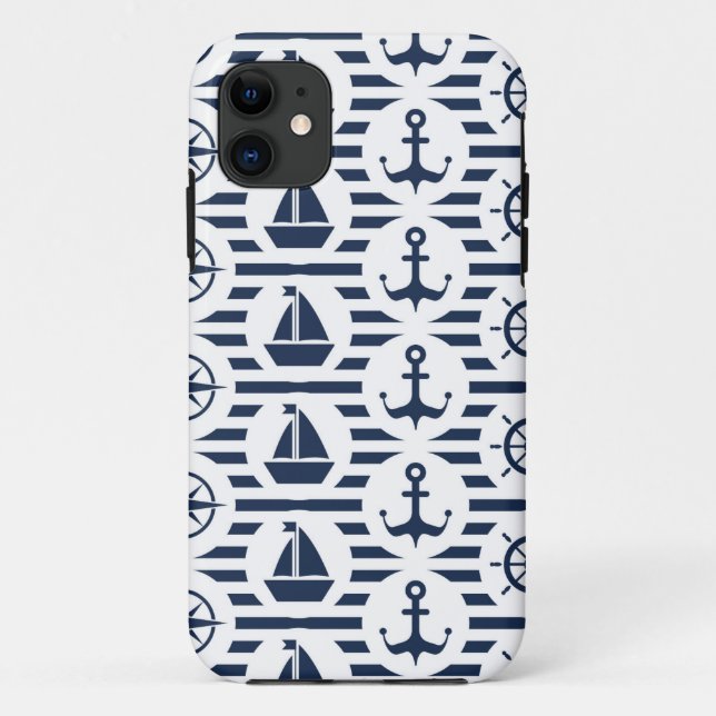 Funda De Case-Mate Para iPhone Marítimo en modelo azul (Reverso)