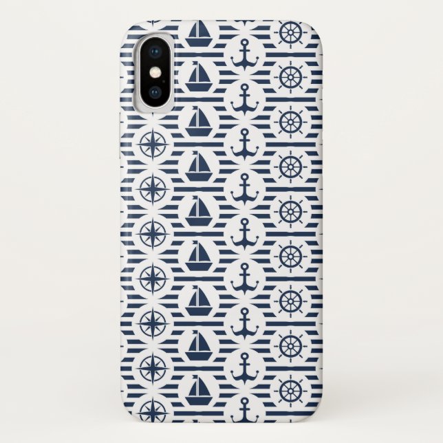 Funda De Case-Mate Para iPhone Marítimo en modelo azul (Reverso)
