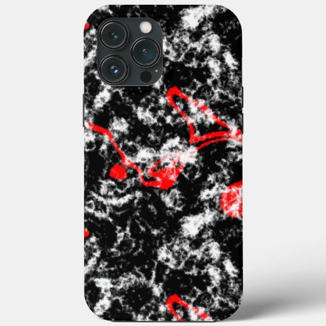 Funda De Case-Mate Para iPhone Mármol abstracto rojo, blanco y negro (Reverso )